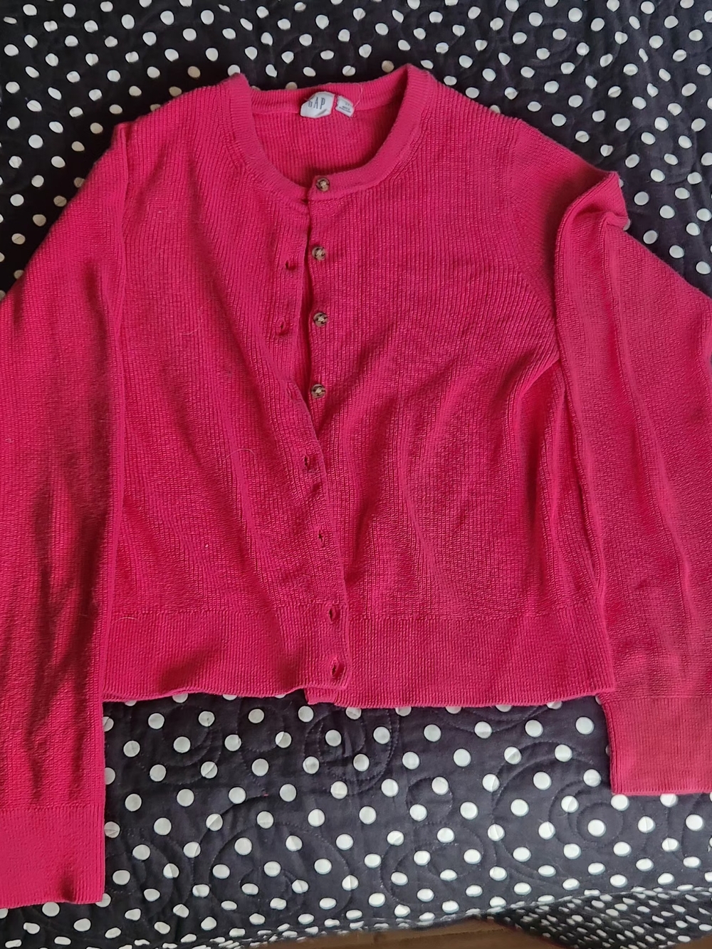 GAP Pink Button-Front Knit Cardigan
